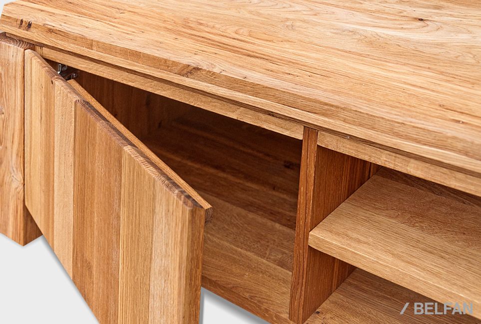 Тумба под ТВ "Берген" В-120 массив и шпон дуба 3