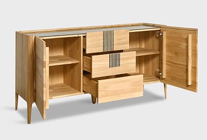 Тумба "Бергамо" 3 (с ящиками); дуб натуральный