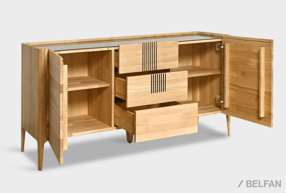 Тумба "Бергамо" 3 (с ящиками) массив дуба 9