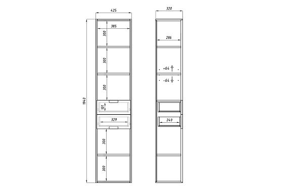 Стеллаж "Ирвинг Дизайн" 6 (с ящиками) массив дуба 7