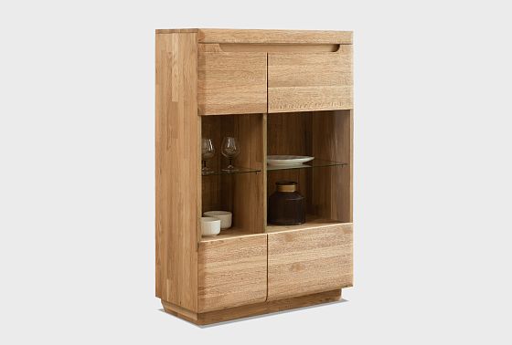 Тумба высокая "Бремен" (стекло) массив дуба 9