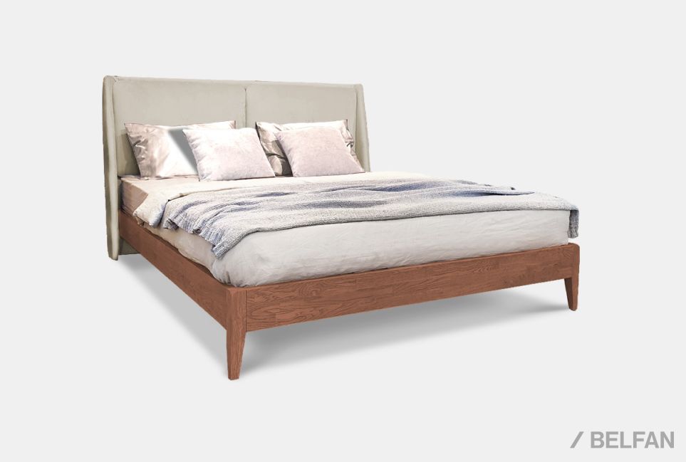 Кровать "Сакраменто" (мягкое изголовье) массив дуба 1