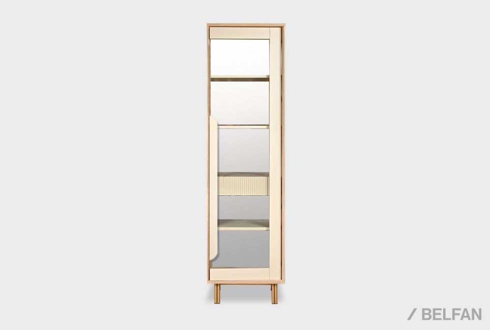 Витрина 1-но дверная «Авеню» (правая) шпон дуба, МДФ, металл 13