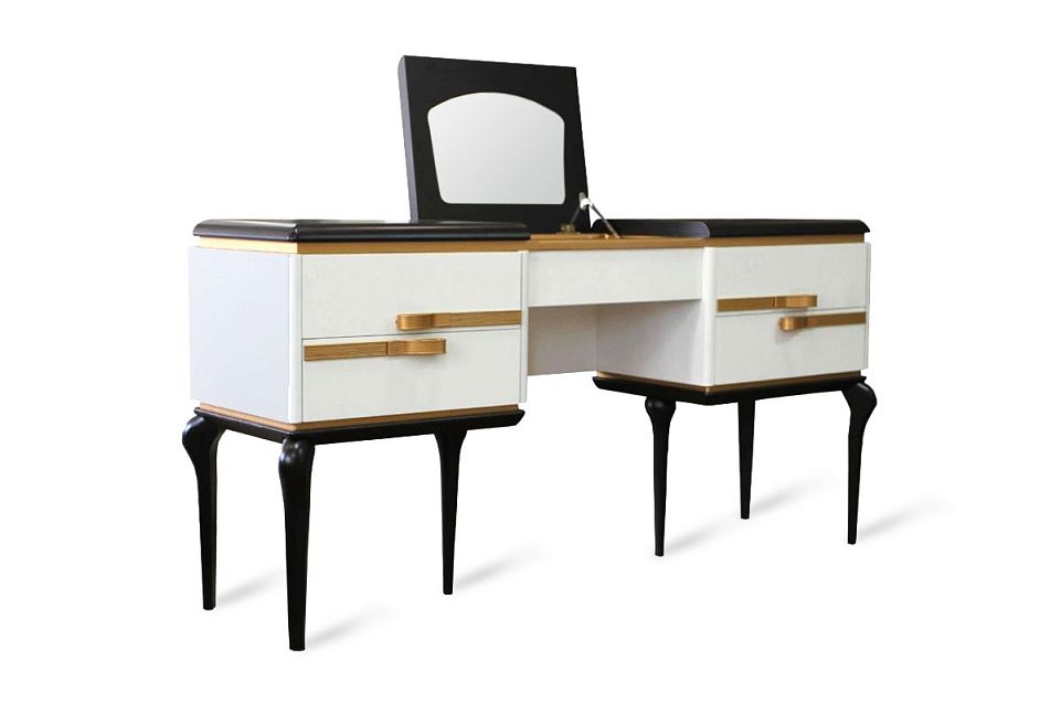 Стол туалетный "Мадлен"; альба+черная эмаль
