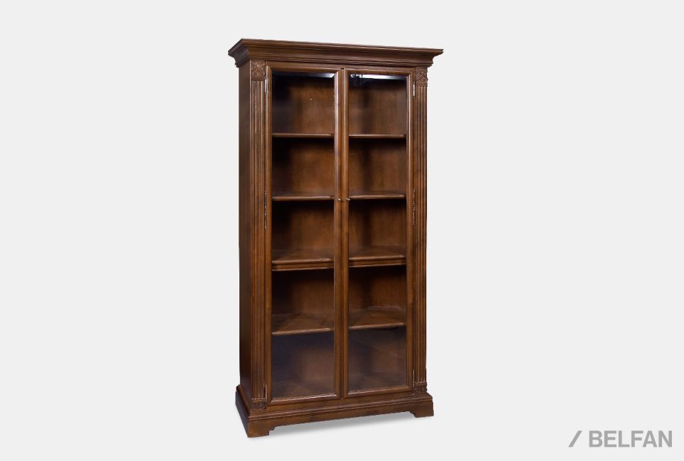 Шкаф для книг "Престиж" массив и шпон берёзы 1