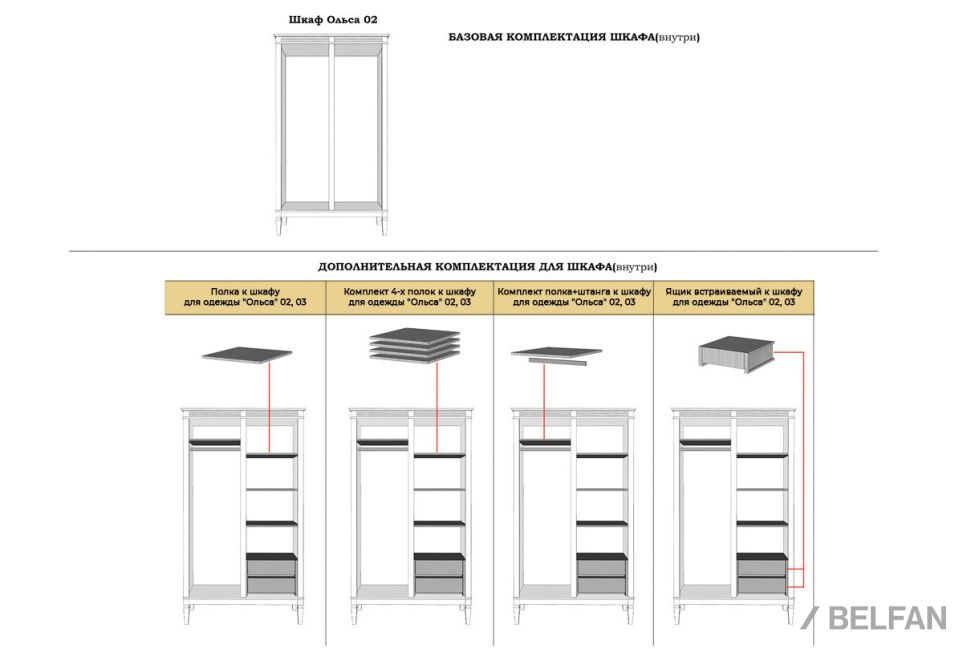 Шкаф для одежды 2-х дверный "Ольса" 02 массив сосны 3