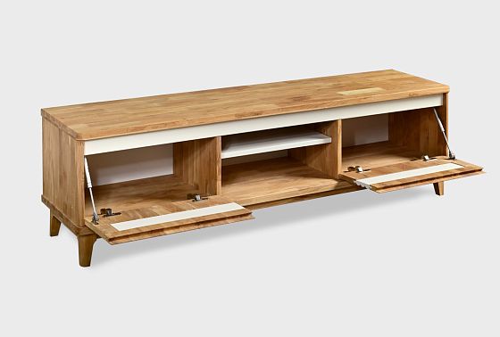 Тумба под ТВ "Уоллстрит" 170 (с нишей) массив дуба, МДФ 9