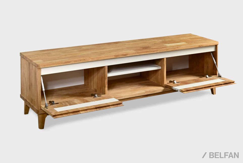 Тумба под ТВ "Уоллстрит" 170 (с нишей) массив дуба, МДФ 6