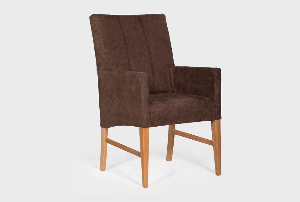 Стул "Берген" МК с подлокотниками; бейц-масло; Nashville 21