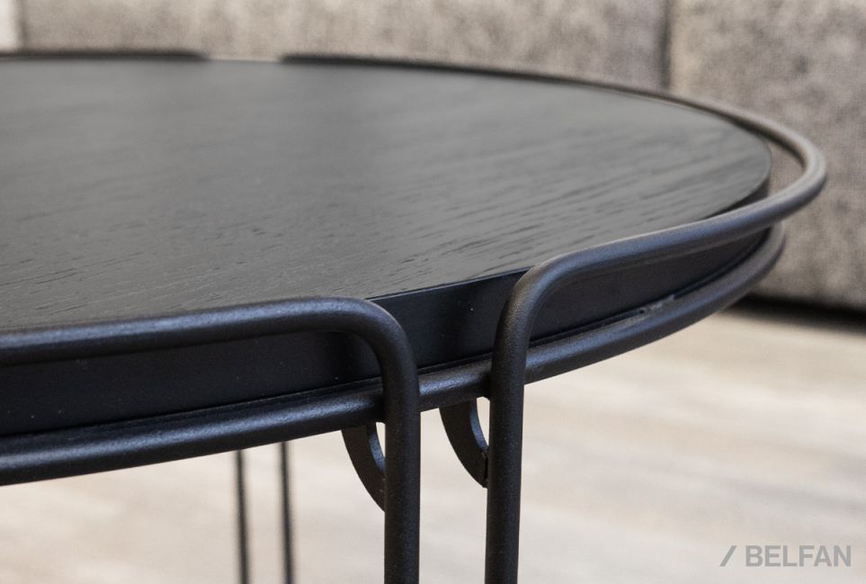 Стол журнальный "Collin" (круглый) большой массив и шпон дуба, МДФ 2