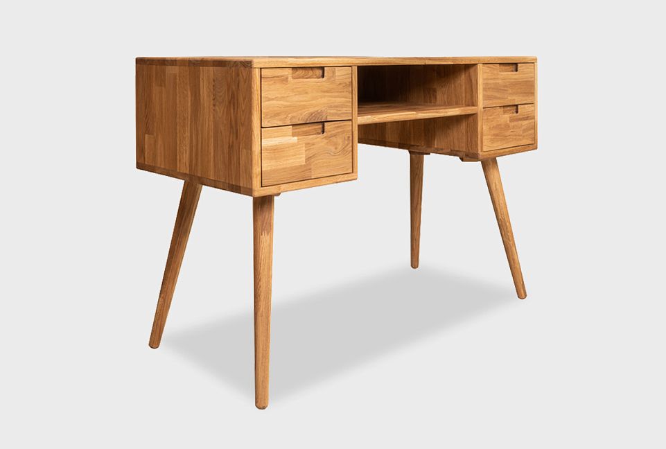 Стол письменный "Ирвинг" (2 тумбы); 4 ящика; бейц-масло