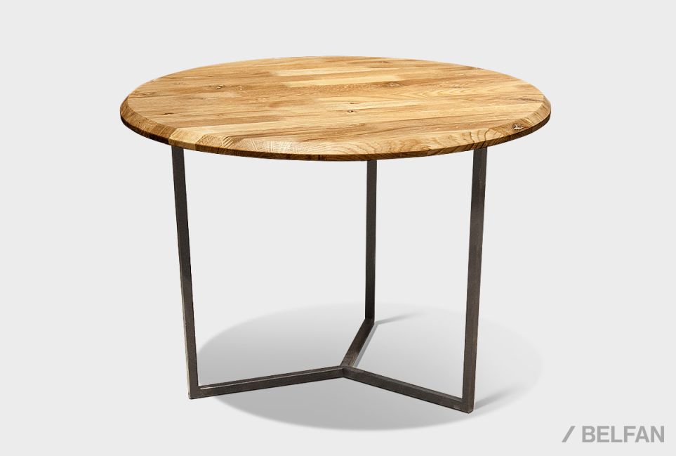 Стол журнальный "Арт" круглый 60 массив дуба, металл 1