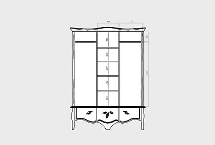 Шкаф для одежды 3-х дв. "Трио" (распашной)