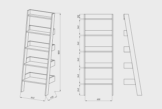 Стеллаж "Ирвинг Дизайн" массив дуба 11
