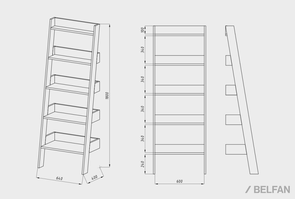 Стеллаж "Ирвинг Дизайн" массив дуба 10
