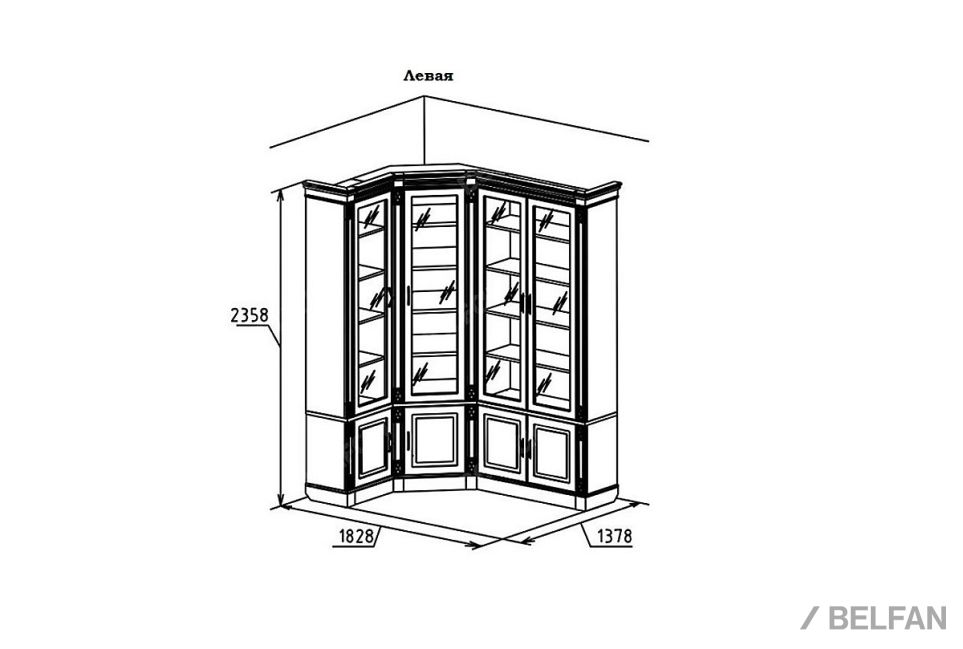 Набор мебели для библиотеки "Верди Люкс 2" массив и шпон дуба 2