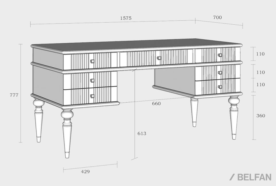 Стол письменный "Рандеву" 007 массив сосны 5