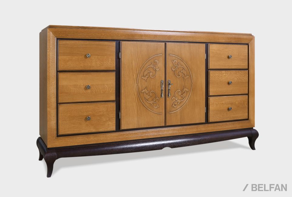 Тумба "Соната" 4 (с ящиками) массив и шпон дуба 3