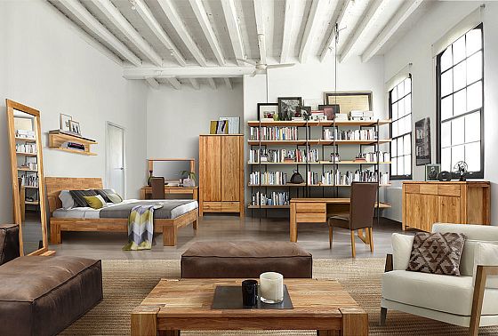 Зеркало настенное "Берген" массив и шпон дуба 7