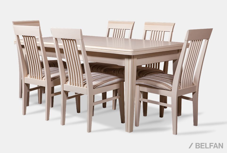 Стол обеденный "Престиж" 61 (4 вкладки) массив и шпон берёзы 2