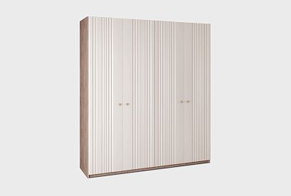 Шкаф для одежды 4-х дверный "Меридиан"; *А-017.404; к-торфяной дуб, ф-панна котта