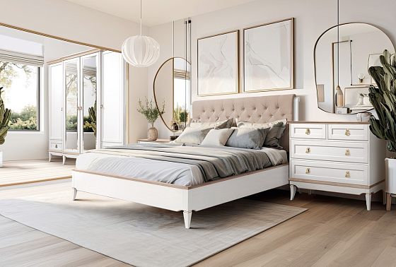 Кровать "Стюарт" (мягкое изголовье) массив и шпон дуба 8