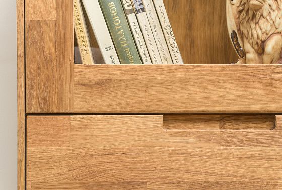 Шкаф с витриной 1-но дверный "Ирвинг" (левый) массив дуба 3