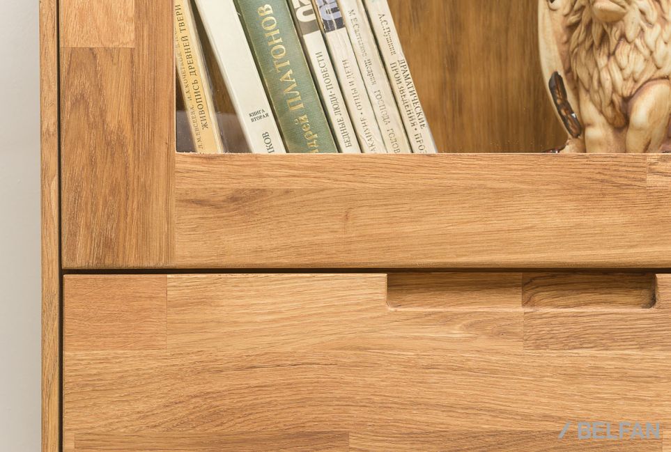 Шкаф с витриной 1-но дверный "Ирвинг" (левый) массив дуба 7