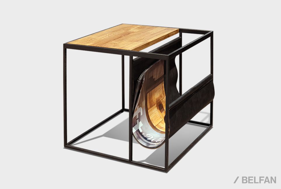 Стол журнальный "Арт" c газетницей массив дуба 1