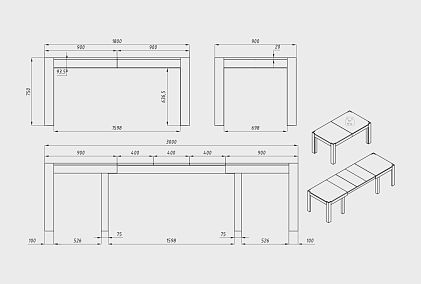 Стол обеденный "Макси" (раскладной)