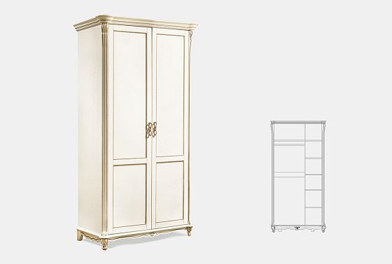 Шкаф 2-х дв. "Алези" без зеркала массив и шпон дуба 3