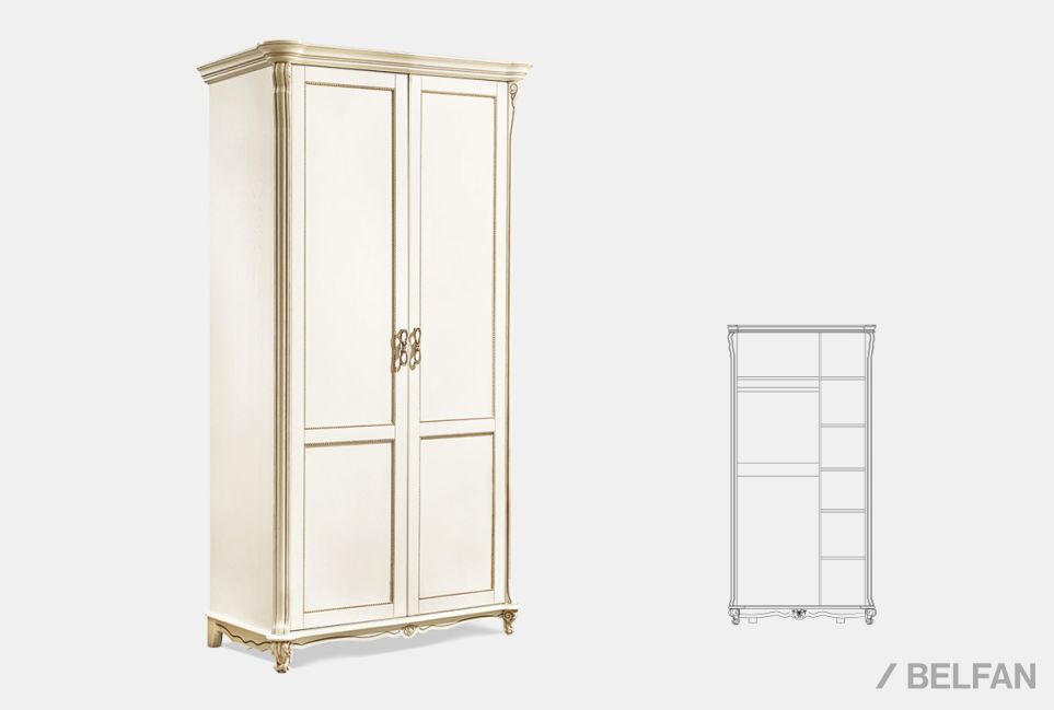 Шкаф 2-х дв. "Алези" без зеркала массив и шпон дуба 1