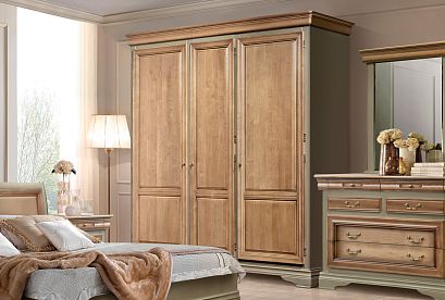 Шкаф для одежды "Оливия" 3-х дверный; *ММ-347-01/03Б; олива