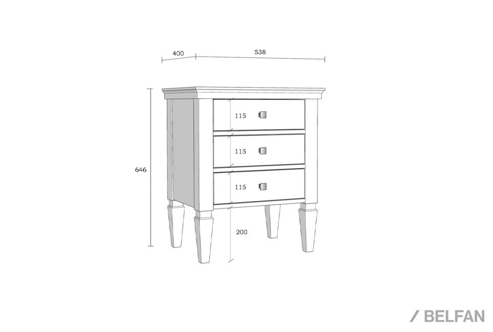 Тумба прикроватная "Ольса" 03 массив сосны 4