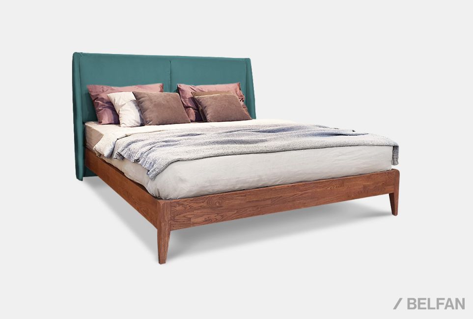 Кровать "Сакраменто" (мягкое изголовье) массив дуба 1