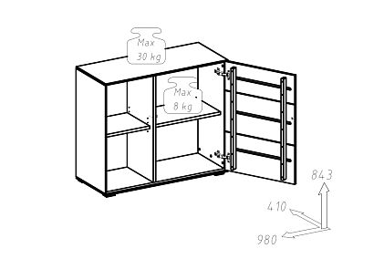 Тумба "Гринвуд" 2 (с нишей)