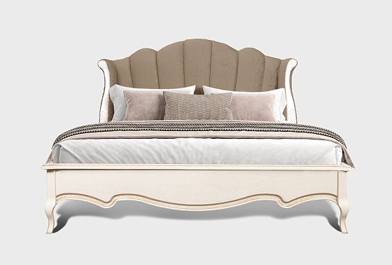 Кровать с мягким изголовьем (осн. дер) "Трио" массив и шпон дуба 8