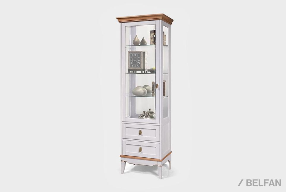 Витрина 1-но дверная "Стюарт" (левая) массив и шпон дуба 1