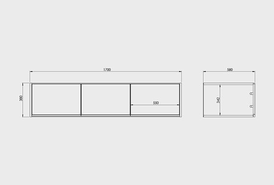Дополнительная секция для шкафа 3-х дв. "Уоллстрит" массив дуба, МДФ 3