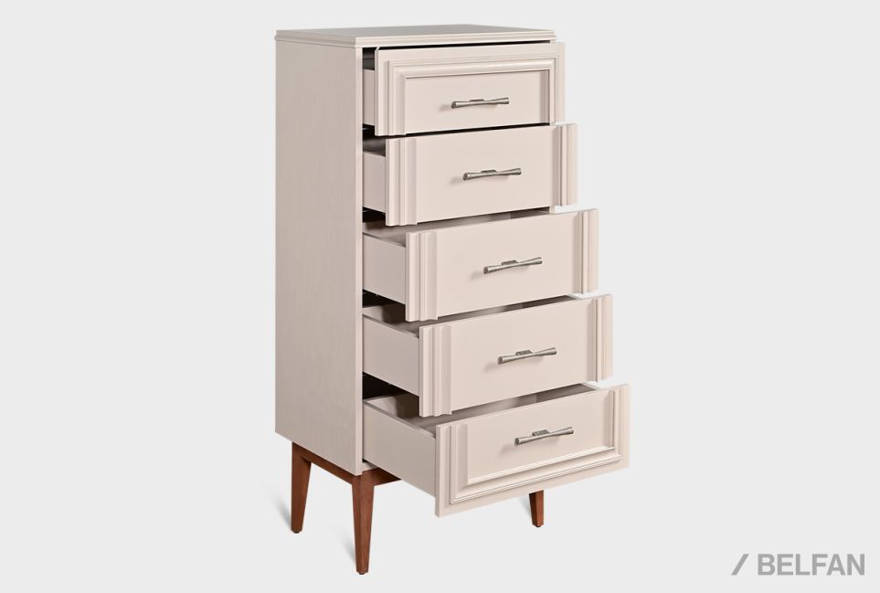 Комод "Сакраменто" 5 (высокий) массив и шпон дуба, МДФ 5