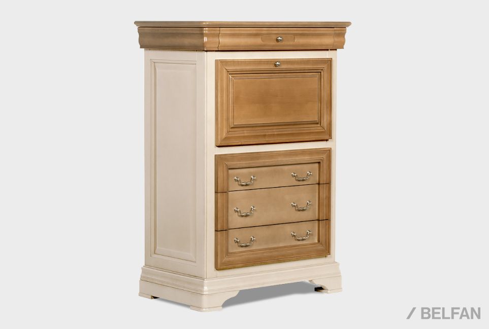 Тумба высокая "Оливия" массив и шпон ольхи 1