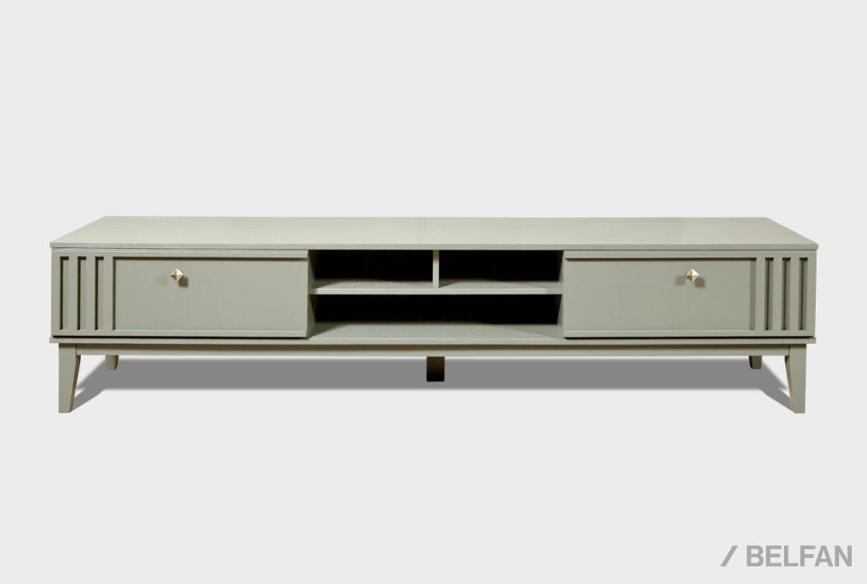 Тумба под ТВ "Чикаго" 220 массив и шпон дуба 1