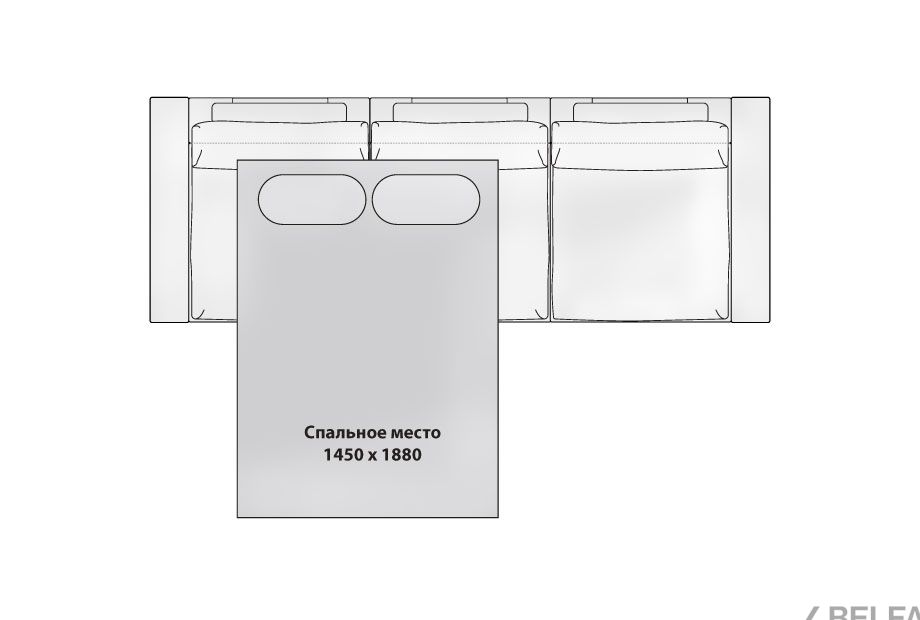 "Лофт" диван 3-х модульный 4