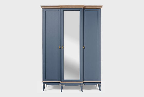 Шкаф для одежды 3-х дв. "Стюарт" (с зеркалом) массив и шпон дуба 5