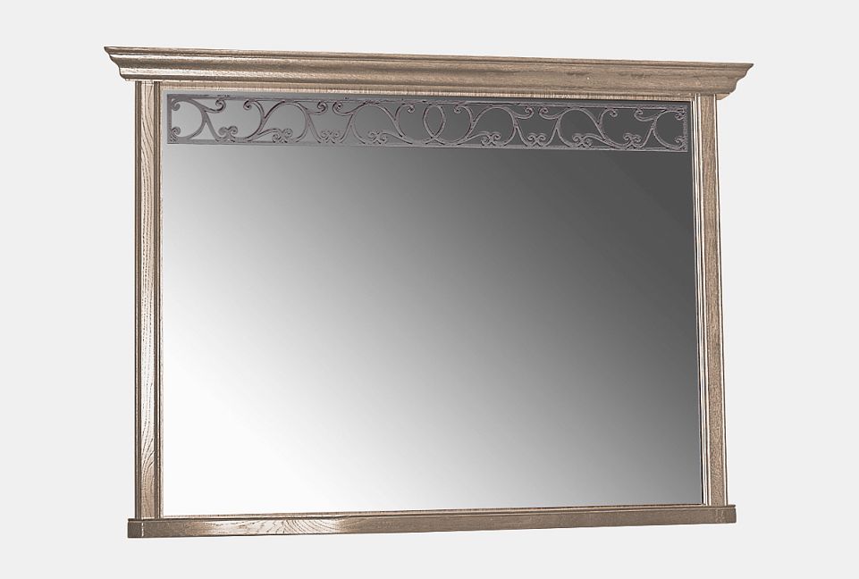 Зеркало "Тэфи" 28; белая эмаль с темной патиной