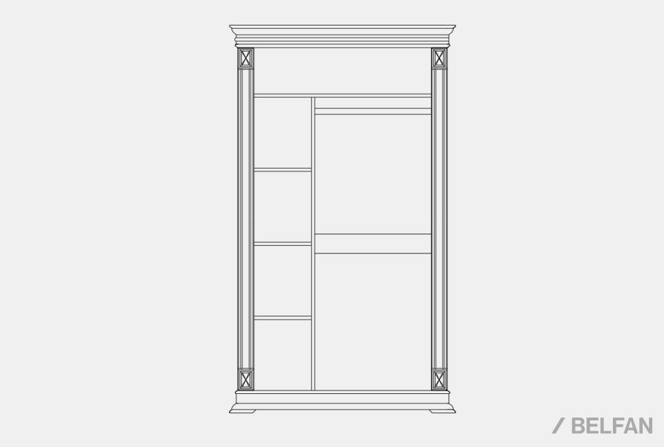 Шкаф для одежды 2-х дв. "Верди Люкс" массив и шпон дуба 2