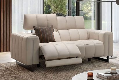 "Дженеси" диван 2-х модульный; раскл.; 1EL+1ER; Реклайнер; Sharli 01(32092); (гр. 1/БК)