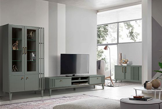 Тумба 4-х дв. "Чикаго" массив и шпон дуба 9