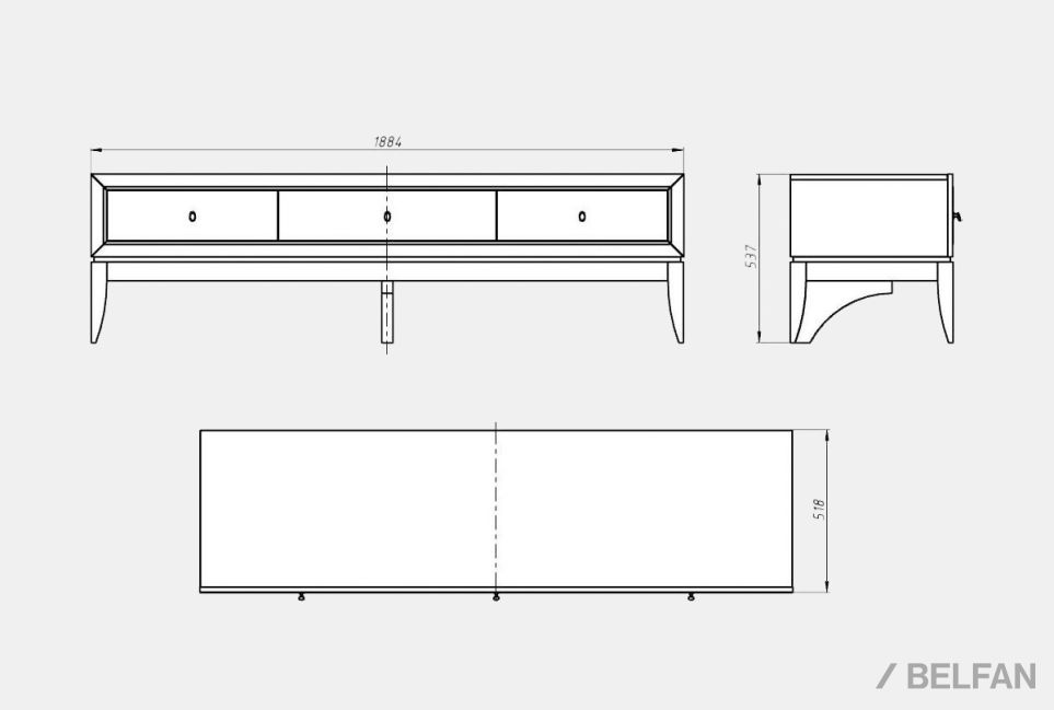 Тумба под ТВ "Коста" массив и шпон дуба 8