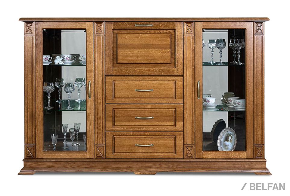 Тумба "Верди Люкс 3/3з" массив и шпон дуба 1